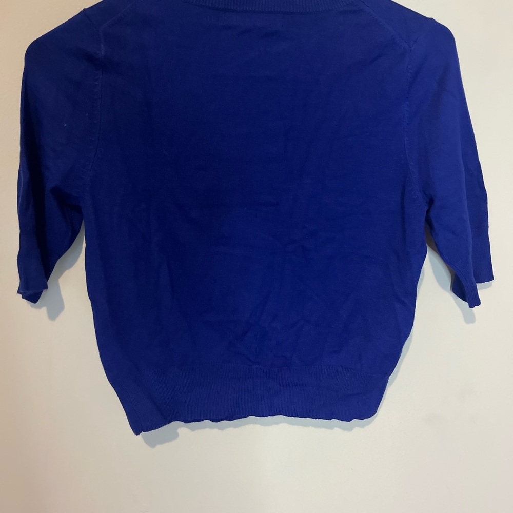 Express Collection Studio Royal Blue Ruffle Front Cardigan small - Picture 4 of 7